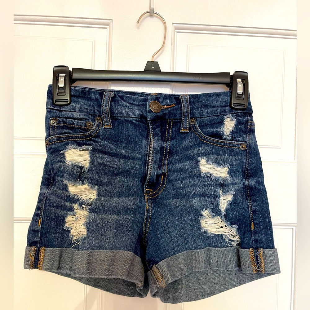 Aero Denim Shorts - High Rise Curvy - MIDI 3” - Size 00